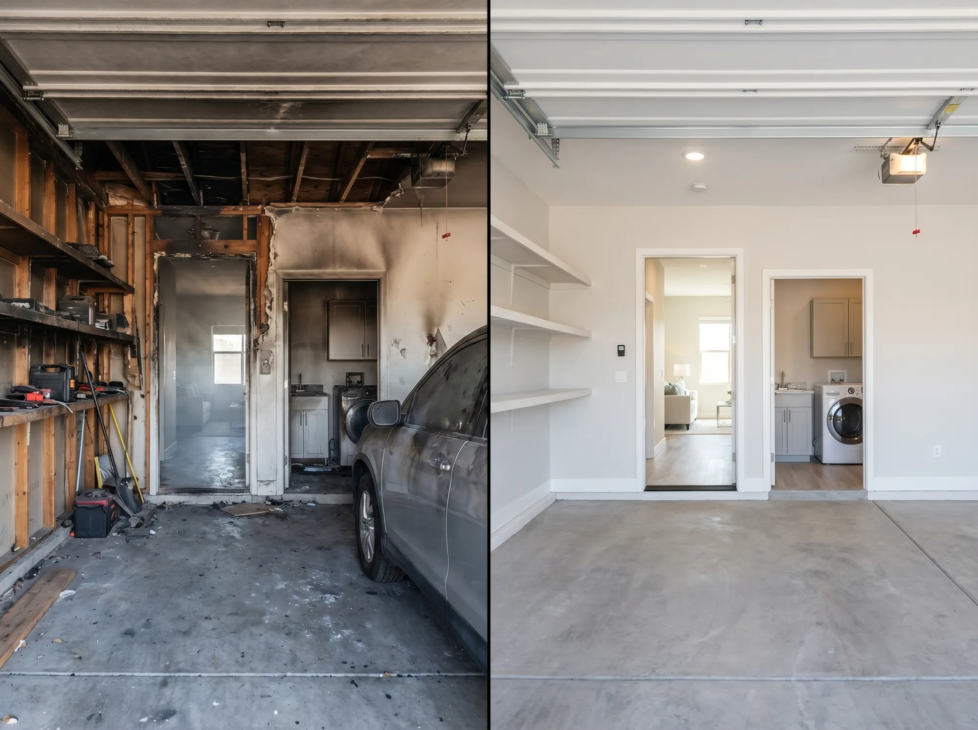 Garage fire restoration