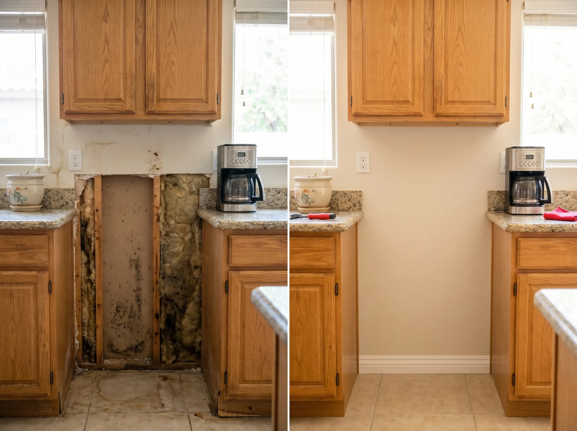 Post water damage mold remediation